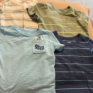 Garanimals Striped T-Shirt Set - Blue, Green, Tan, Brown